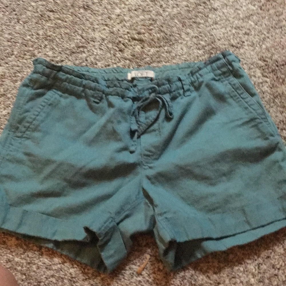 Loft teal tie waist shorts.
